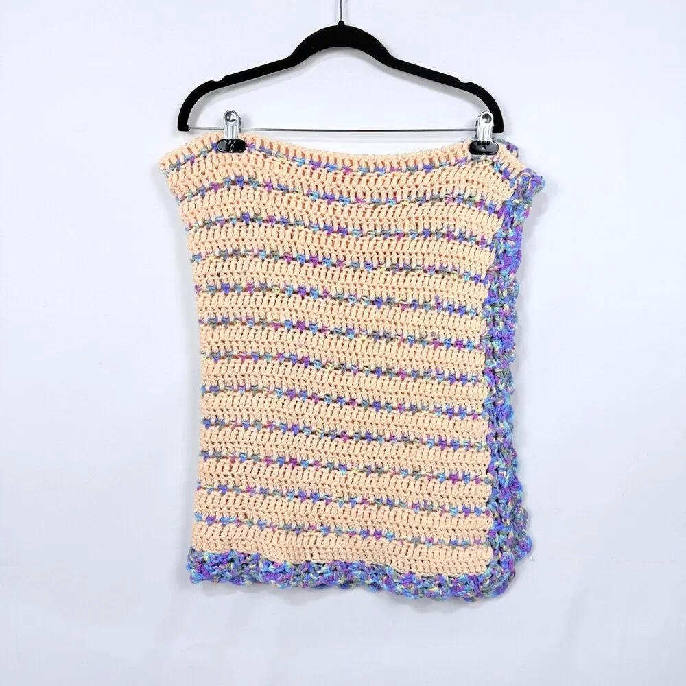 Crochet Baby Blanket Handmade Afghan 24 x 46